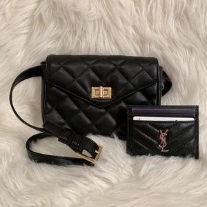 Black Faux Leather Waistbag/Fanny Pack